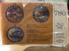 Vintage Creative Circle Wishing Well 1983 Framed Embroidery Ornament Kit 0780
