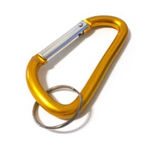 6pc 3" Aluminum Carabiner D Shape Buckle Pack Spring Snap Keychain Clip Hook ORG