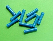 10 Blue 14-16 AWG Gauge Insulated Butt Splice Wire Harness Crimp Connectors