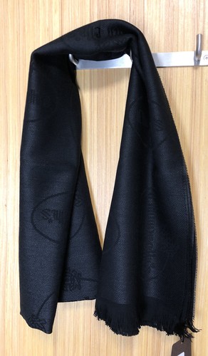 CHURCH'S Wool Rectangle Scarf Logo Jacquard Two Tone Soft RRP £299 - Picture 4 of 11