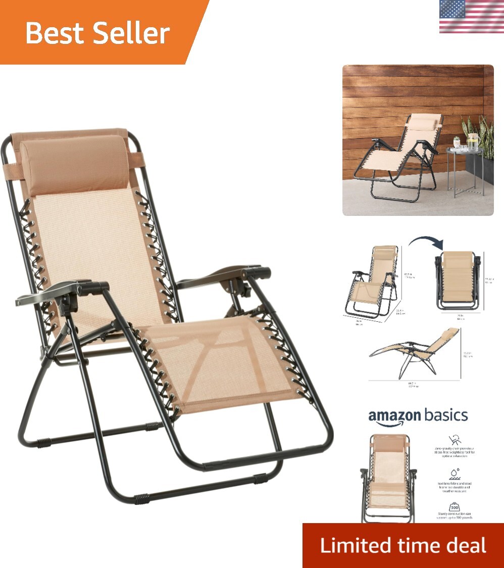 Outdoor Textilene Zero Gravity Lounge Chair Adjustable Reclining Folding for Relaxation