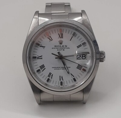 Rolex Date 34 mm Steel Dial Oyster Perpetual 15200 S Series 1993 Excellent  