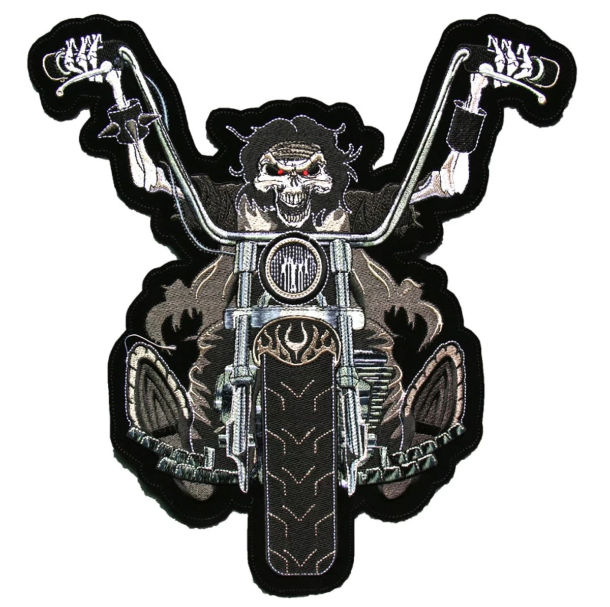 Back Patches for Jackets, Biker Scull Patches, Large Patches White, Red,  Black 