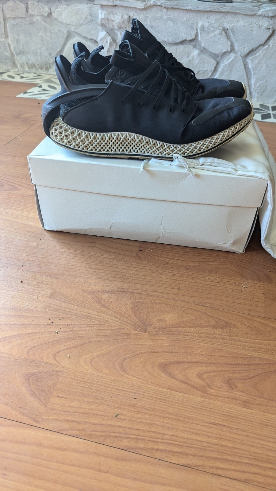 RARE ADIDAS Y-3 RUNNER 4d EXO HQ5972 BLACK/ /WHITE , SIZE UK 9 image 5