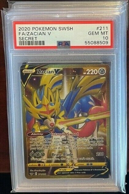 Zacian V Secret Rare Gold 217 NM/Mint - Pokemon Sword & Shield