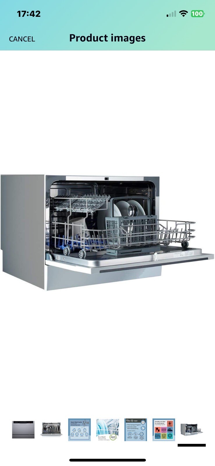 Cookology CTTD6SL Table Top Dishwasher Silver BNIB 5057362087229 eBay