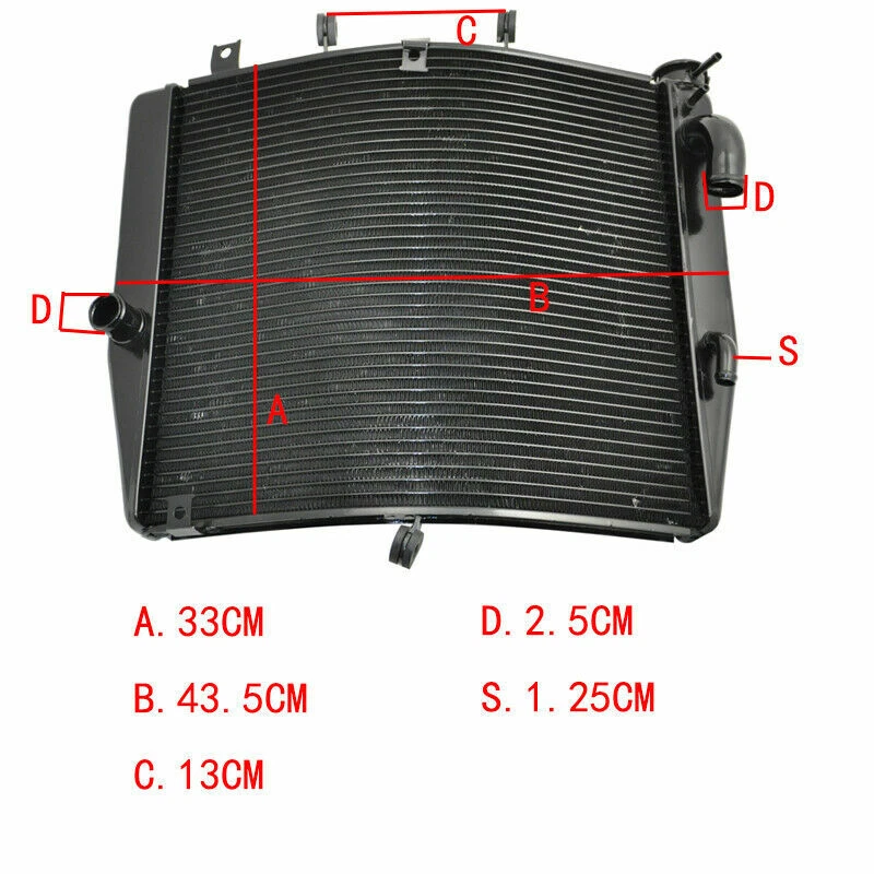 Motorcycle Aluminum Engine Cooling Radiators For Kawasaki Ninja ZX-10R 2008-2010 Foto 4 de 4