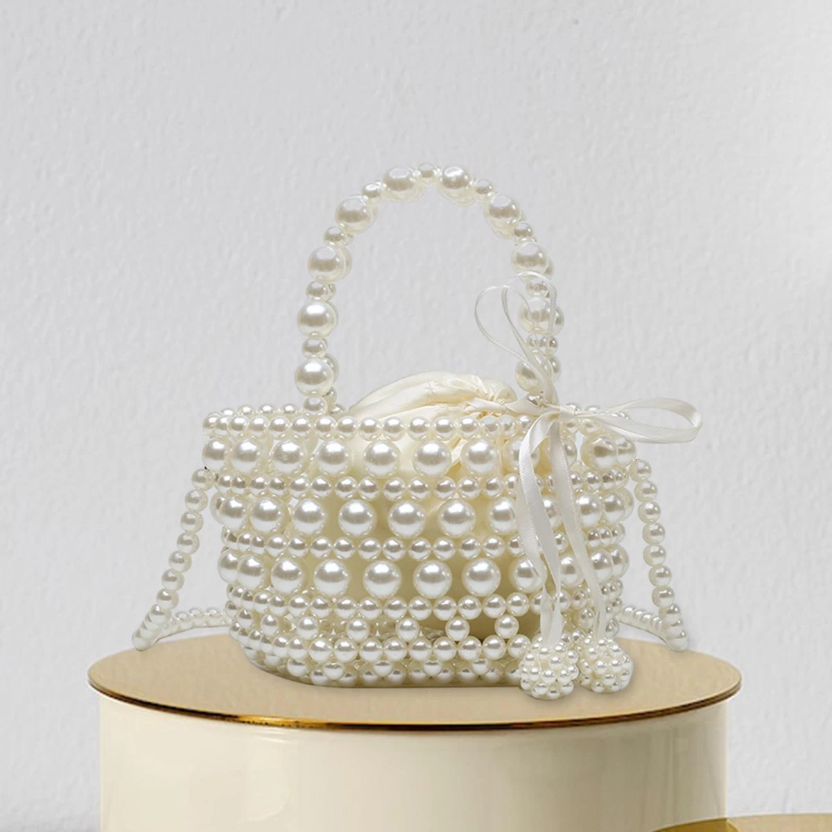 Beads Bucket Bag Creative Versatile Handbag for Festivals