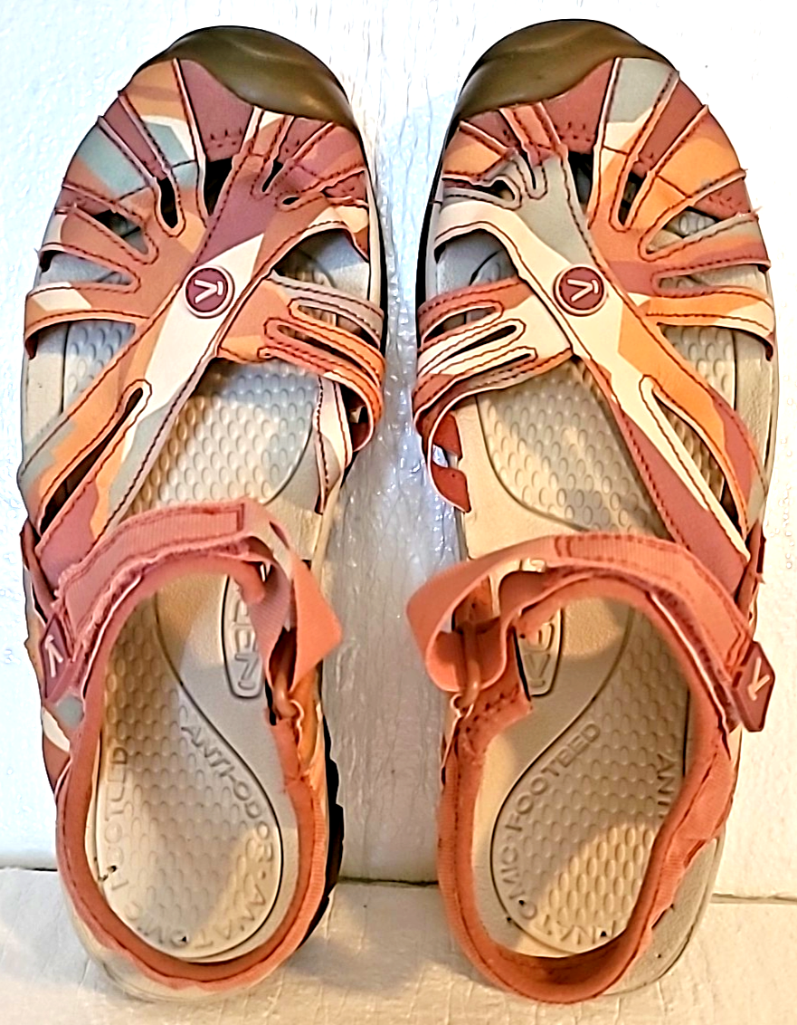 Sandali donna Keen sandalo rosa TG 8 5 gancio N anello suola gomma multicolore