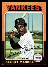 1975 Topps #113 Elliott Maddox - New York Yankees (Low Grade)