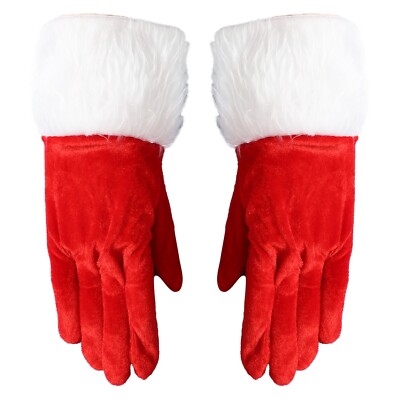 Womens Girls Velvet Gloves Fashionable Christmas Mittens Party Dress Up Warm