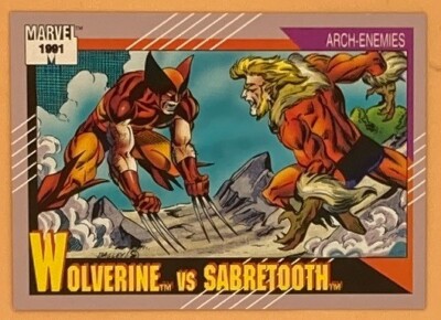 1991 Marvel. WOLVERINE  vs SABRETOOTH. Card # 93. Series 2.
