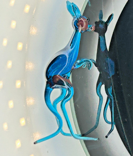 Vintage Kangaroo Figurine Blown Glass Delicate: Blue Murano? - Picture 12 of 22