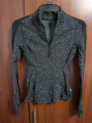 Womens Lululemon Define Pullover Magnetized Jacquard Size 2 blach white