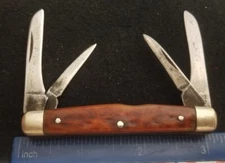 John Primble Belknap USA 711 Congress Knife, Jig Brown Bone Handles 