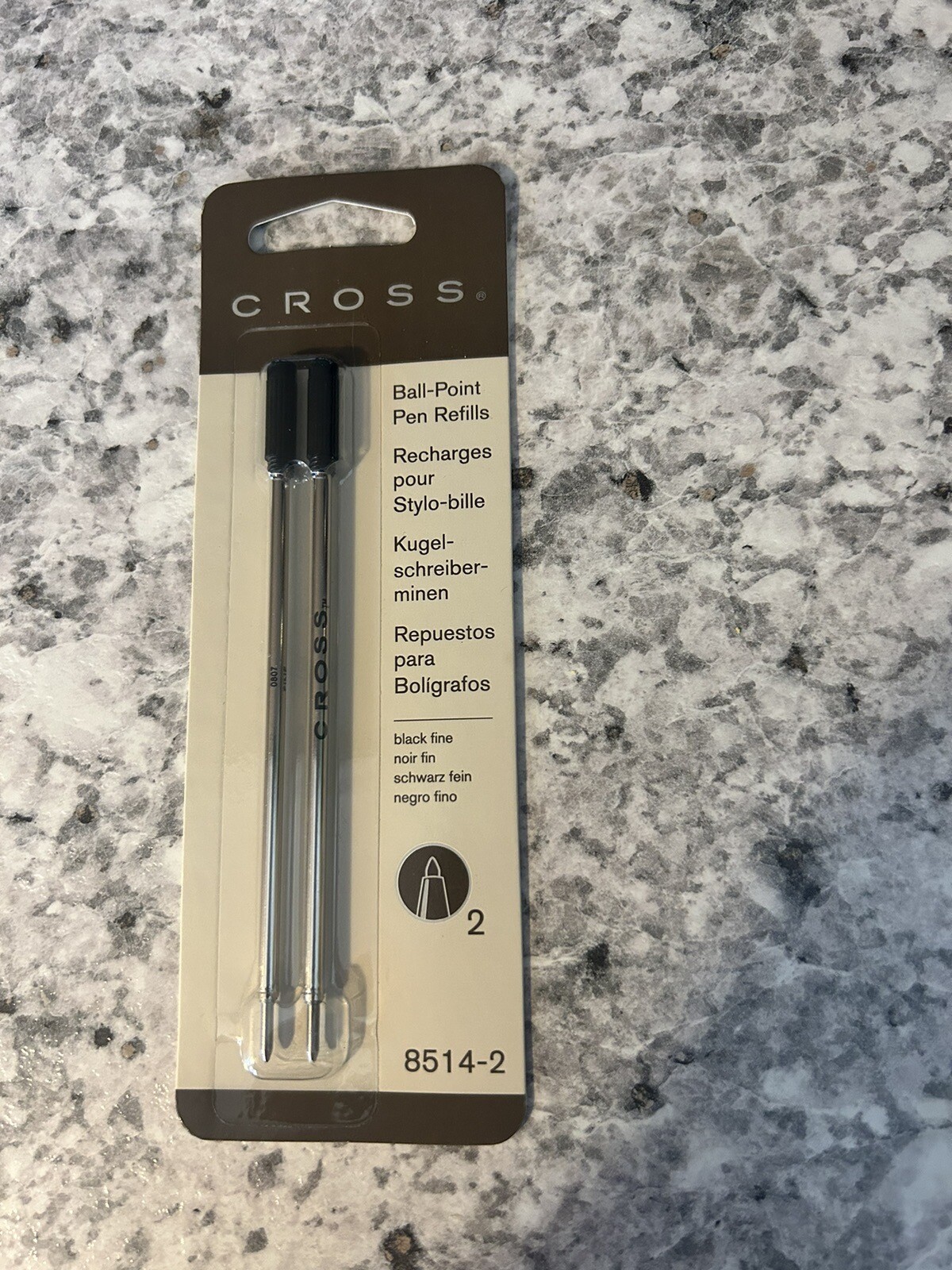 NOS Black Fine 85142 Cross BallPoint Pen Refills 2 Pack Of Ink New