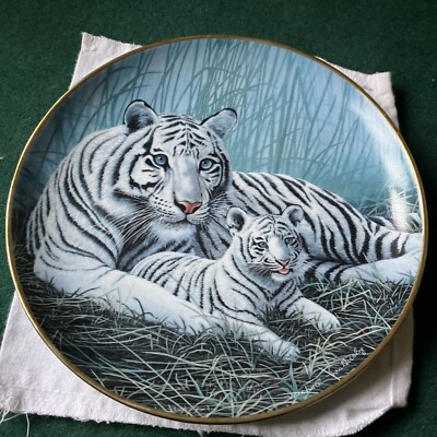 White Tigers Franklin Mint Limited Edition Collector s Plate by Michael Matherly