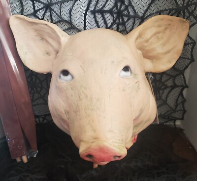 Vintage 2001 Don Post Studios Pig On Stake Halloween Prop Motel Hell Gory New 