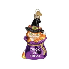 Old World Christmas Glass Blown Ornament, Trick Or Treat Kitty (With OWC Box)