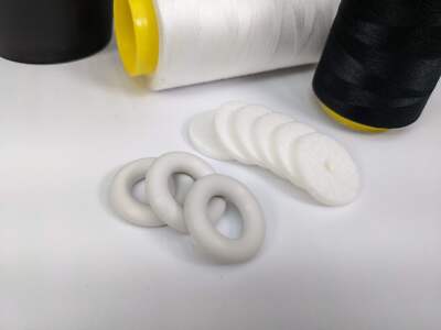 White Bobbin Winder Tire With Felt Pad (3 Sets) Rubber tire for Singer Kenmore a