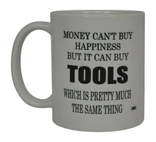 Rogue River Tactical Funny Mechanic Coffee Mug Money Can't Buy Happiness Buys...