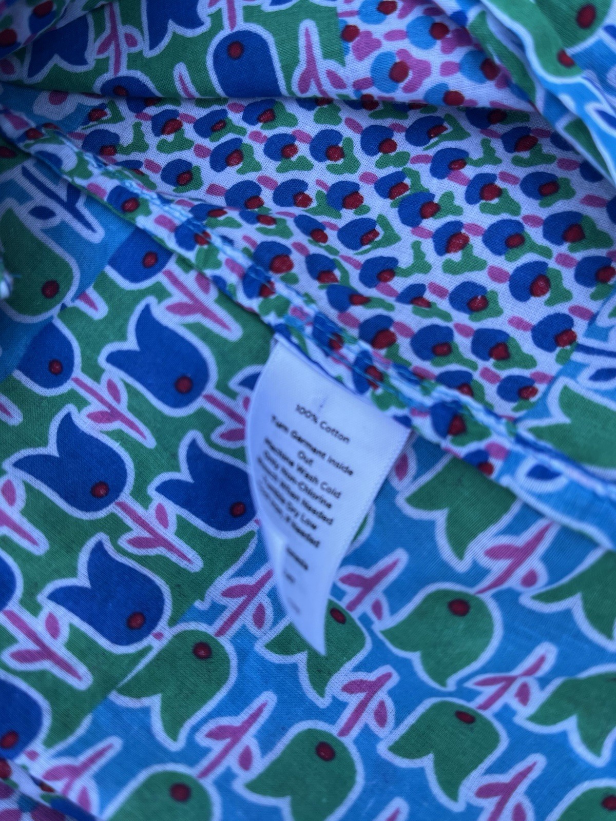 Talbots Patchwork Floral Button Front Shirt  Blou… - image 6