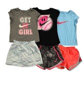 Nike Girls Dri-FIT Clothing Size 6/6X 6 Pieces 3 Tops, 2 Shorts, 1 Skort