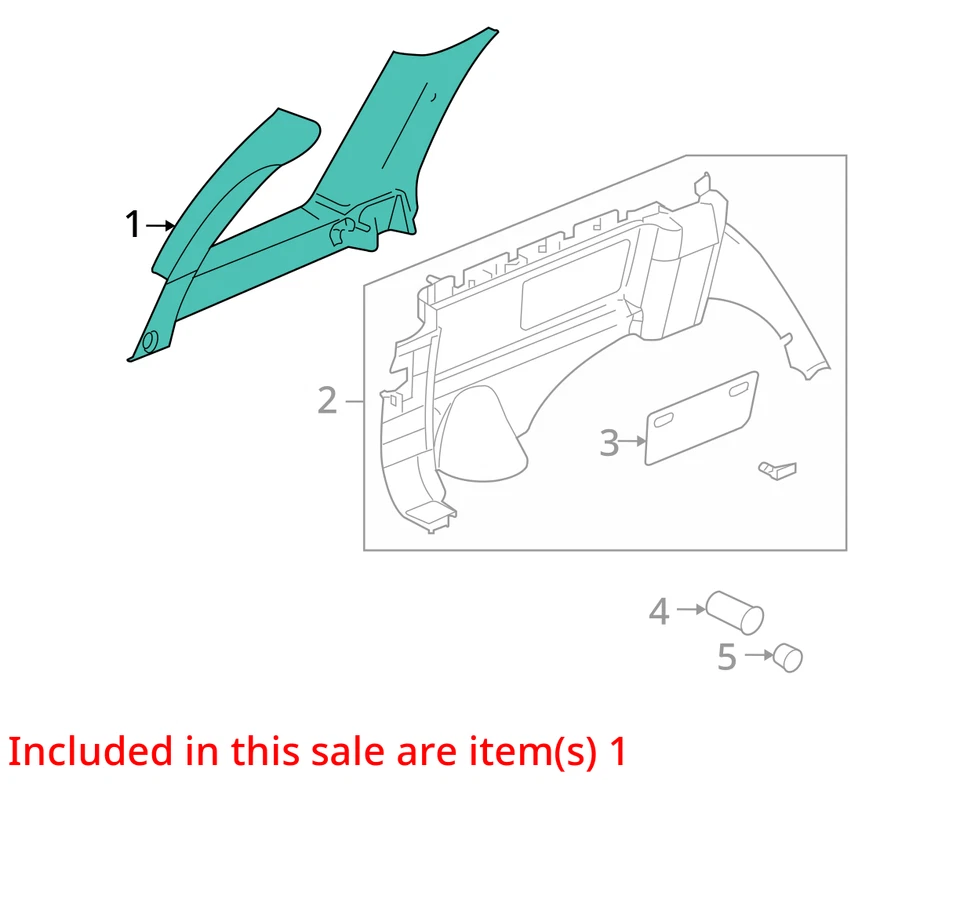 适合 2005 - 2007 年 BUICK RAINIER 模塑 ASM 身体 SI R/WDO 15216748 - 全新 原始设备制造商 — 第 2/3 张图片