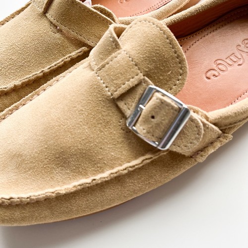 NWOT Easymoc Buckle Slip On Suede Leather Loafer Slipper Shoes Mens 12 Sand Tan - Picture 3 of 10