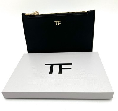 Tom Ford Beauty Faux Leather Small Pouch / Cardholder Makeup Bag ~ Black