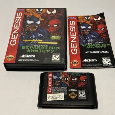 Venom & Spider Man: Separation Anxiety (Sega Genesis, 1995) CIB Complete in Box