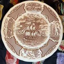 4 Vintage Alfred Meakin FAIR WINDS - Friendship of Salem 10.5" Dinner Plates