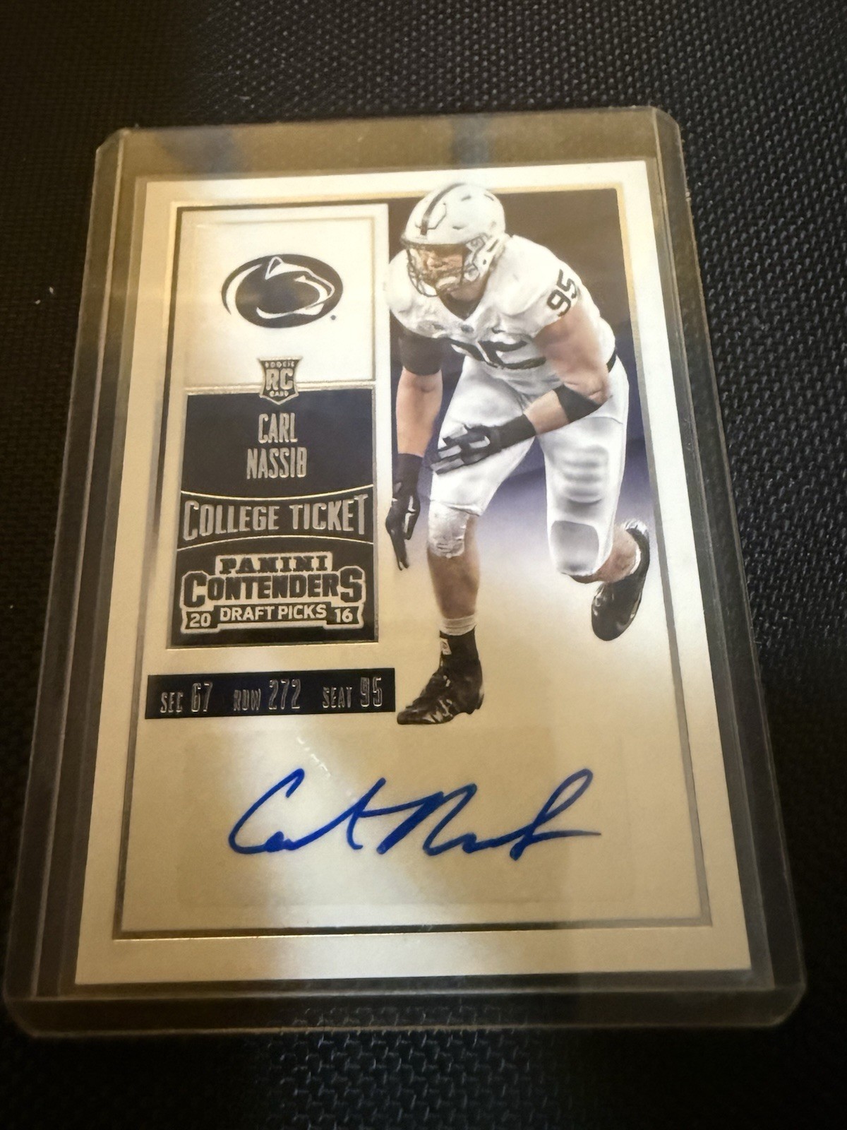 Carl Nassib Panini Contenders Draft Picks #290 Autograph