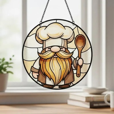 Chef Gnome Suncatcher Cooking Gonk Kitchen Foodie & Baker Gift Decor