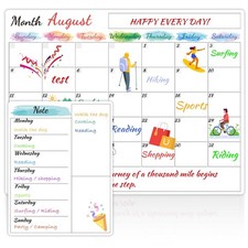 Dry Erase Magnetic Calendar for Refrigerator - 15"x 11.5" Monthly Calendar Wh...