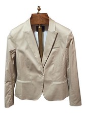 Banana Republic Womens Khaki Tan Sateen Single-Button Blazer Size 8 New 