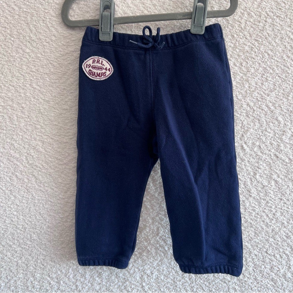Polo Ralph Lauren Vintage Baby Blue Sweatpants Cozy Joggers Pants Size 9 Months
