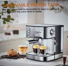 Plum Chef 20 Bar Espresso Machine with Milk Frother, Dual Shot. US Stock