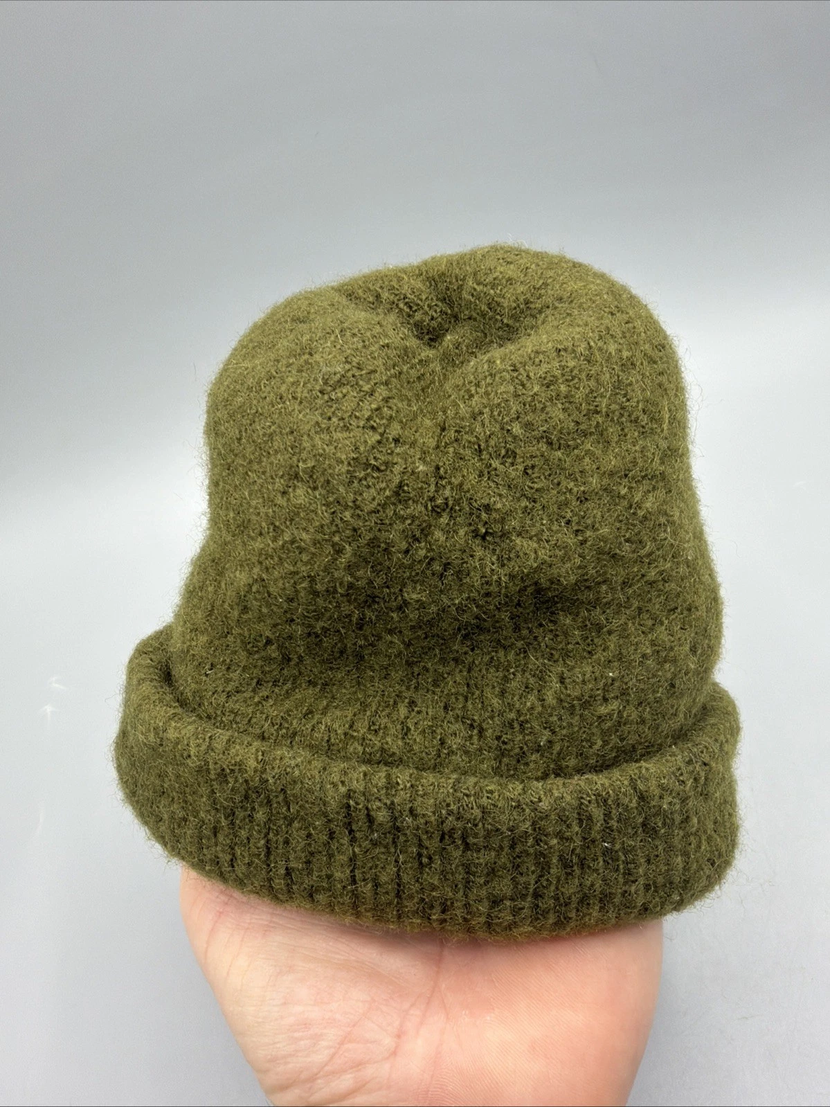 Vtg WWII Military Cap Knit Watch Wool Beanie Hat Baby Toddler Sz Granola Style