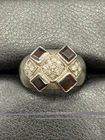 Vintage Sterling Silver Garnet Cubic Zirconia Ring Size 7 5 Grams E4