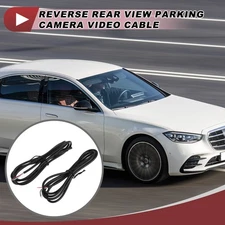Reverse Rear View Parking Camera Video Cable 3.94ft 4Pin Female Black 2 Pcs