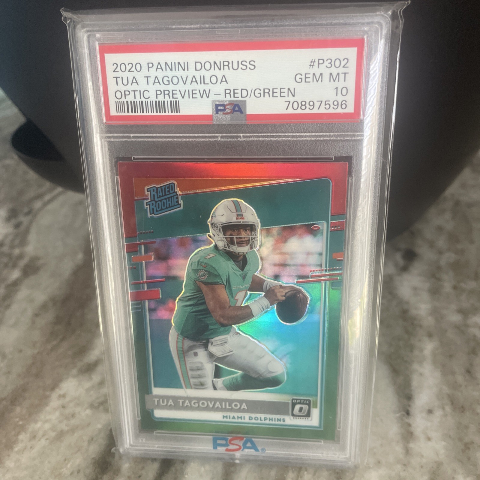 Tua Tagovailoa Panini Donruss #P302 Optic Preview-Red/Green