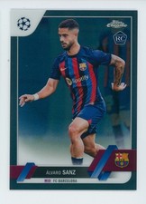 2022-23 Alvaro Sanz Topps Chrome Black Refractor FC Barcelona Rookie Card 2/10. rookie card picture