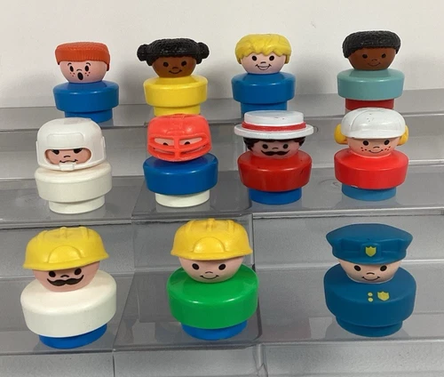 1990/93 Fisher Price Chunky Little People Figures Vtg Characters Lot of 11