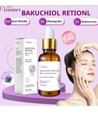 Venature Bakuchiol Retinol Serum 1oz Anti-Wrinkle Hydrating Glow Skin Care. FDA