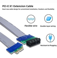 PCI-E Extension Cable 1x PCI-E PCI Extension Card PCIe 1x Adapter Riser Cable