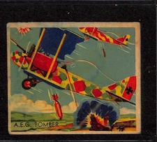 R136 National Chicle, Sky Birds Series 144, 1933, #96 AEG Bomber Airplane (B)
