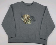 Vintage Y2k Golden Retriever Dog Embroidered Sweatshirt Outdoor Wildlife Hunt L