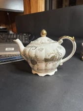Vintage Happy Anniversary Tea Kettle Music Box Ucagco