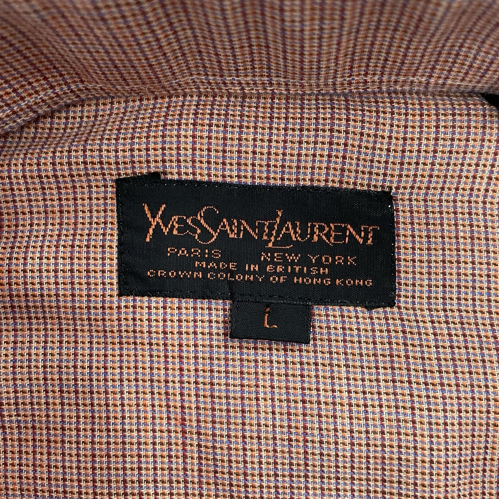 Camicia YSL Yves Saint Laurent adulto grande rossa con bottoni manica lunga inglese uomo L